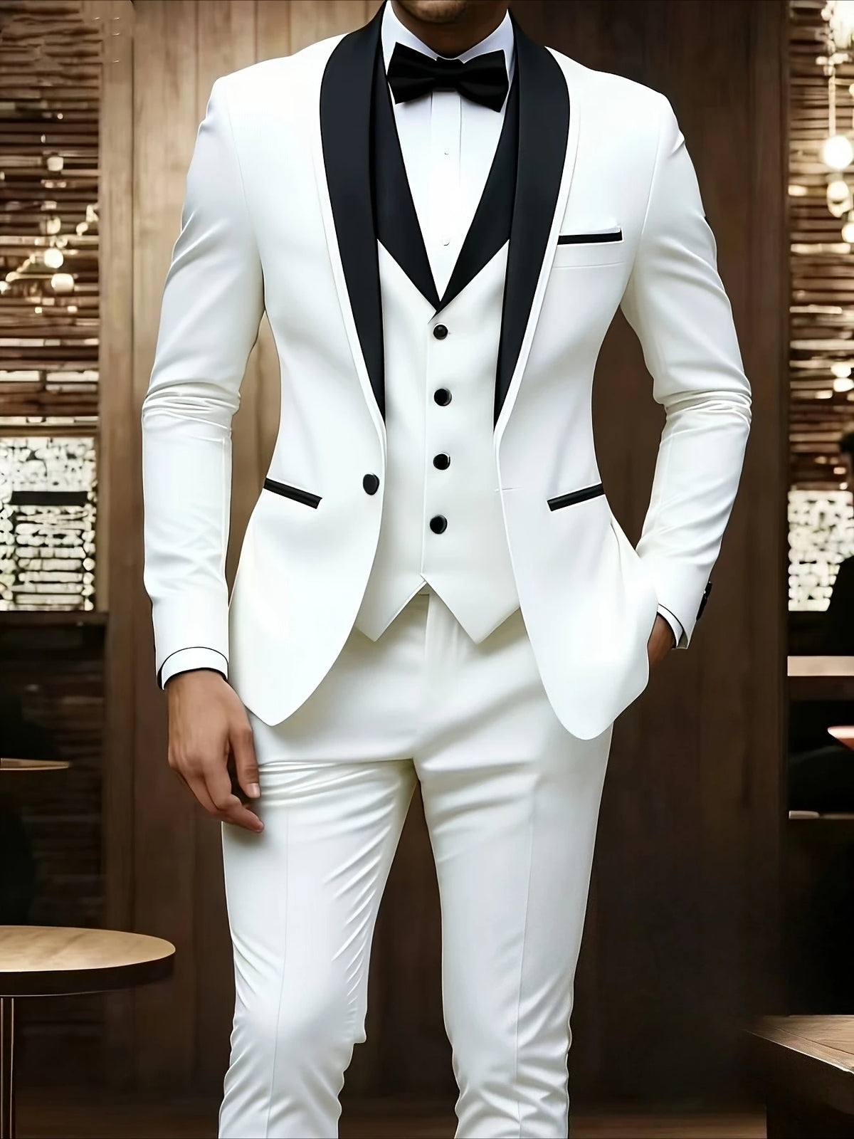 Men's Three-Piece Groom & Groomsman Suit