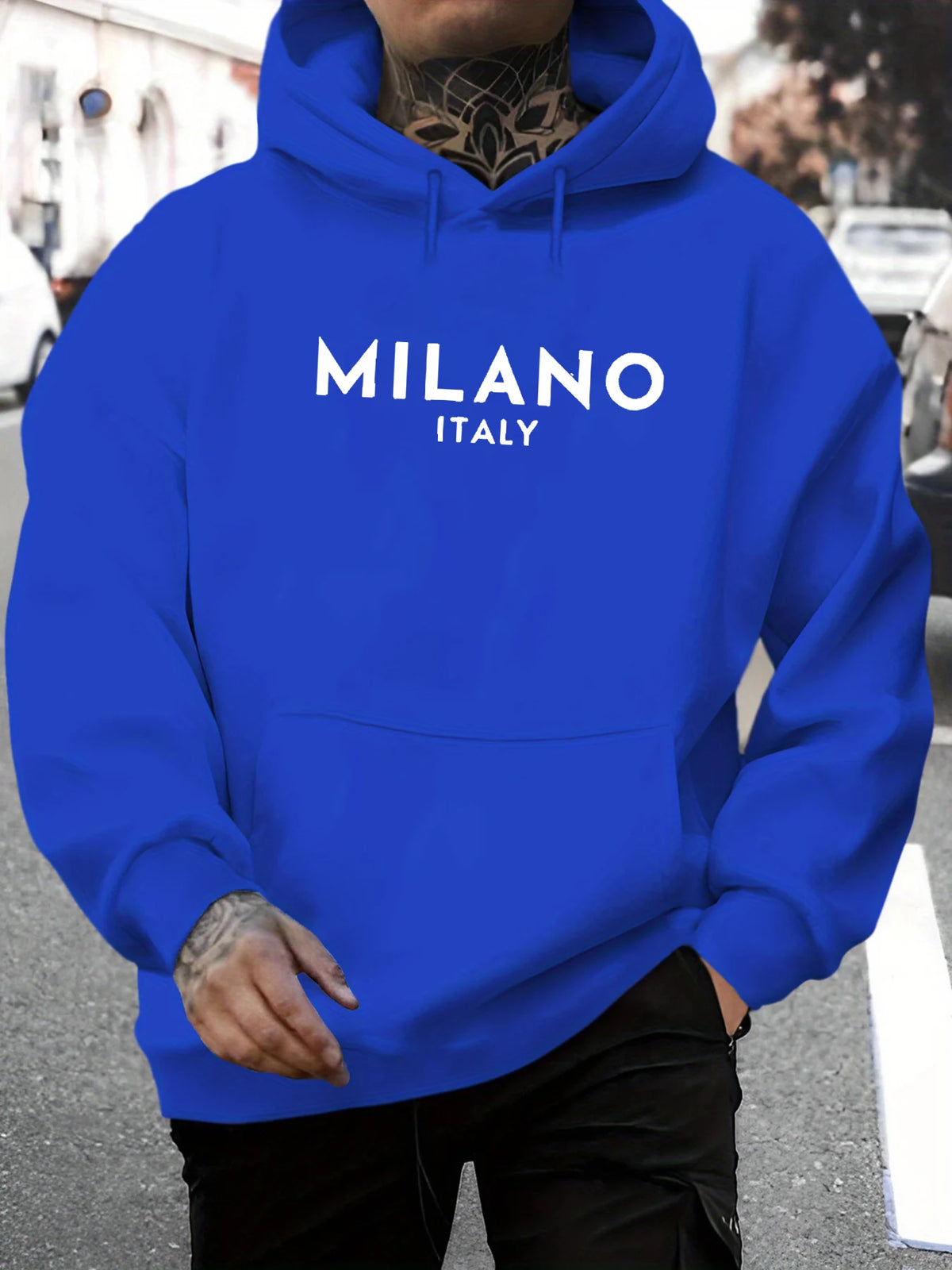 Men's Geometric Print Casual Hoodie