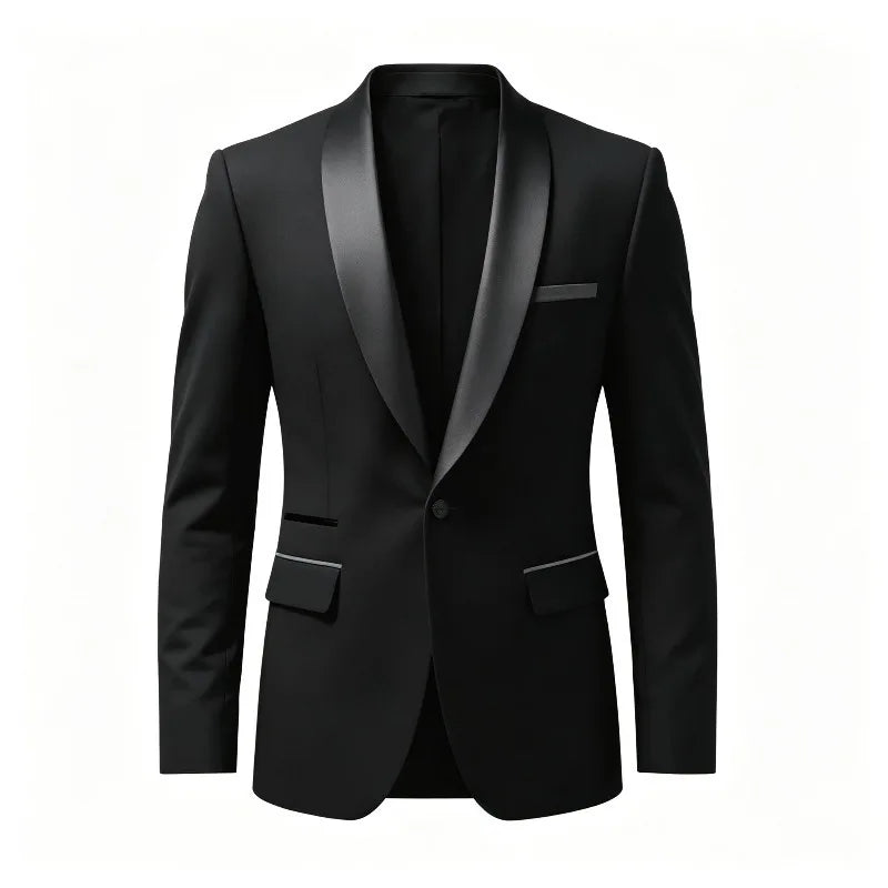 Men's Contrast-Collar Two-Piece Suit
