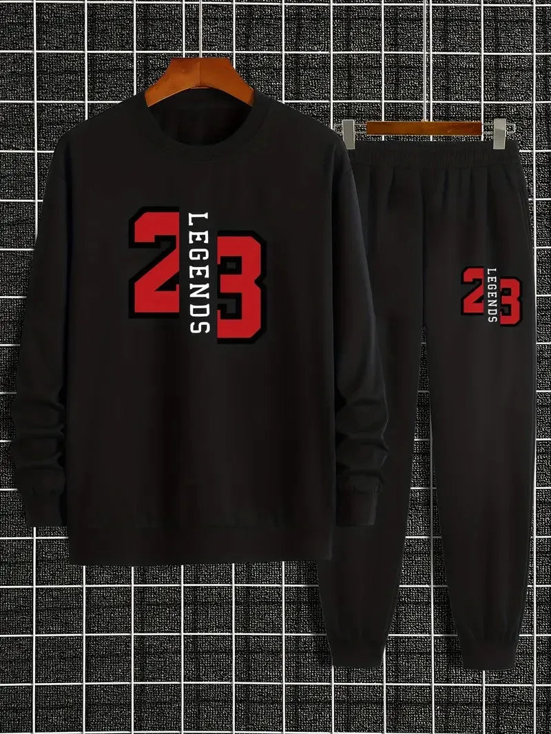 Men's Graphic Print Hoodie & Pants Set