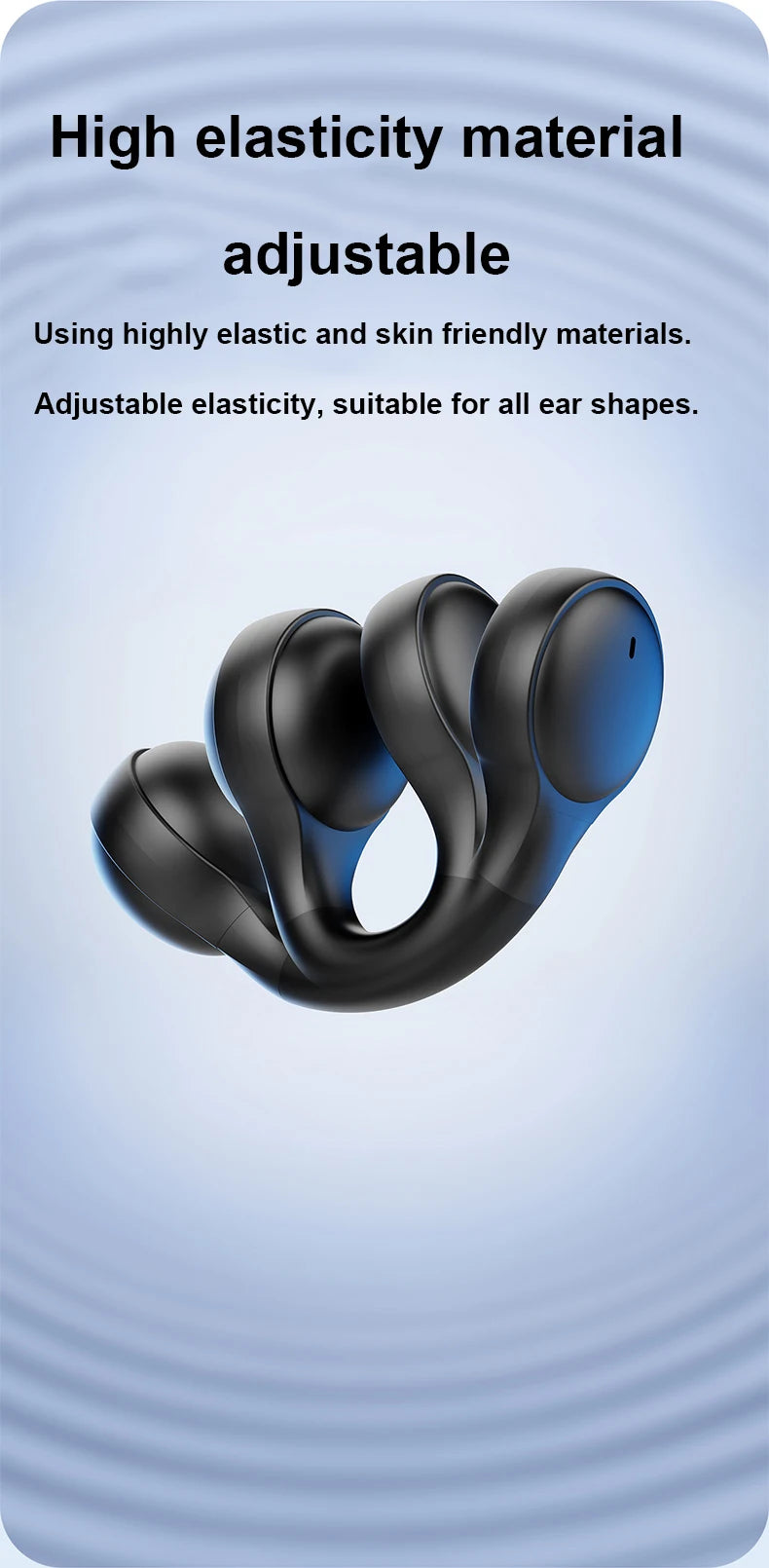 Open-Ear Clip Wireless Earbuds with Digital Power Display