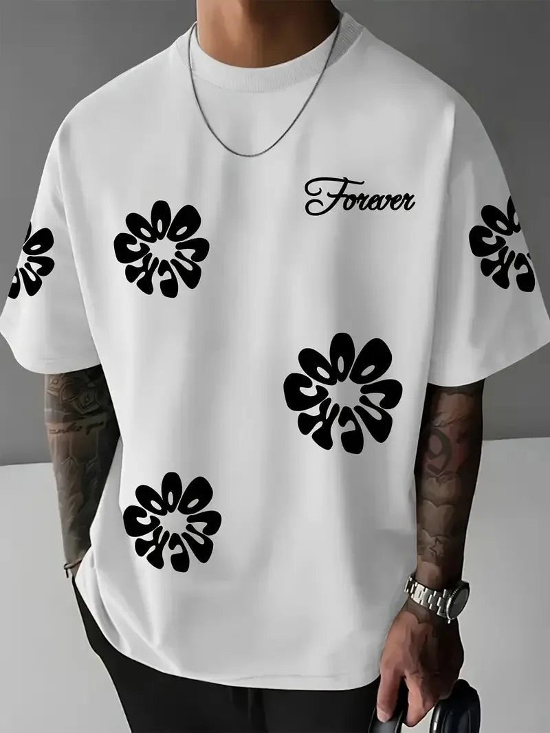 Men's Floral Print Casual T-Shirt