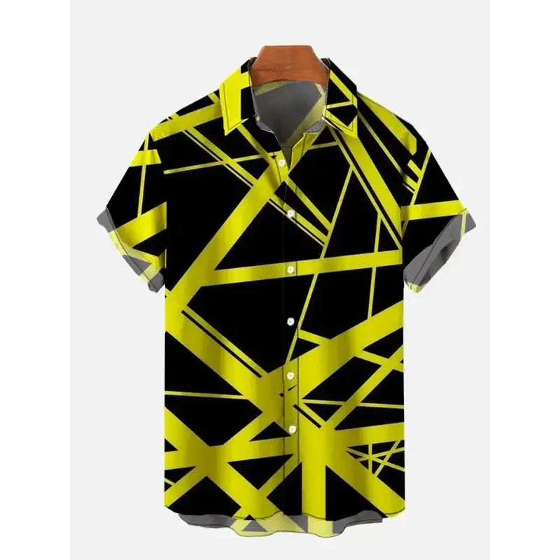 Men's Graphic Print Short-Sleeve Casual Shirt