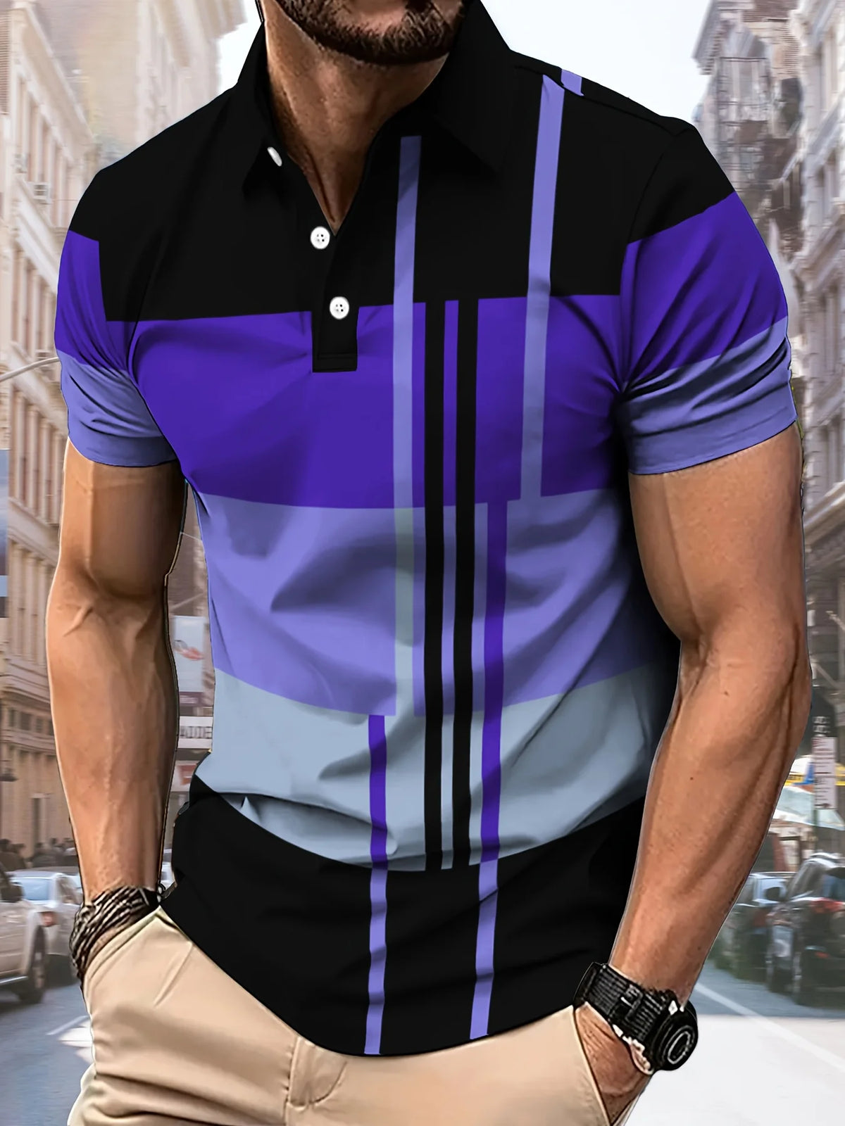 Men's Striped Polo Shirt