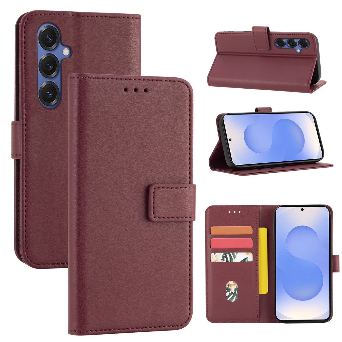 Classic Flip Wallet Phone Case for Samsung Galaxy A13 5G, A14 4G, A12, A13 4G, A15 5G, A16, A14 5G, A15 4G, A05s, A07, A10, A05, A06, A37, A57, A55, A56, A50, A51 4G, A41, A42 5G, A53 5G, A54, A52s 5G, A52 5G, A32 4G, A32 5G, A30, A31 & More Models