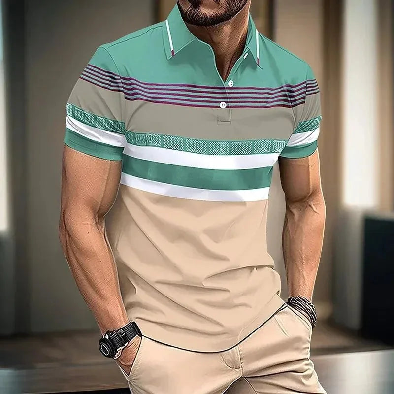 Men's Letter Print Polo Shirt