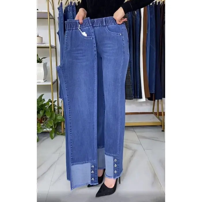 Women's High-Waist Stretch Straight-Leg Jeans — product view