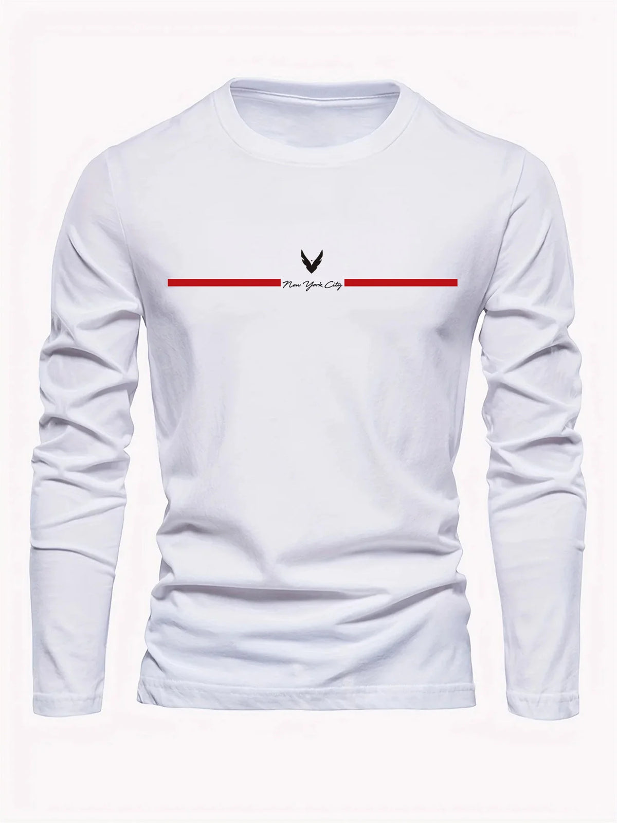 Men's Letter Print Long-Sleeve Casual T-Shirt
