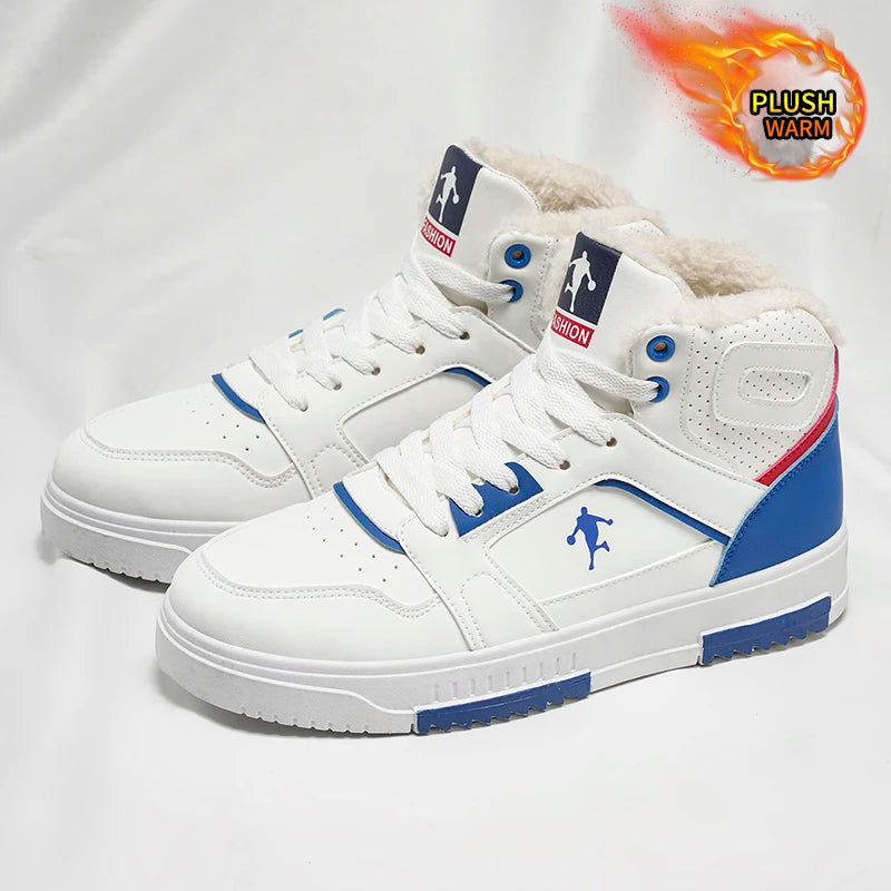 Men's Textured-Collar High-Top Sneakers
