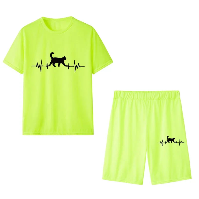 Women's Graphic Print Top & Shorts Set