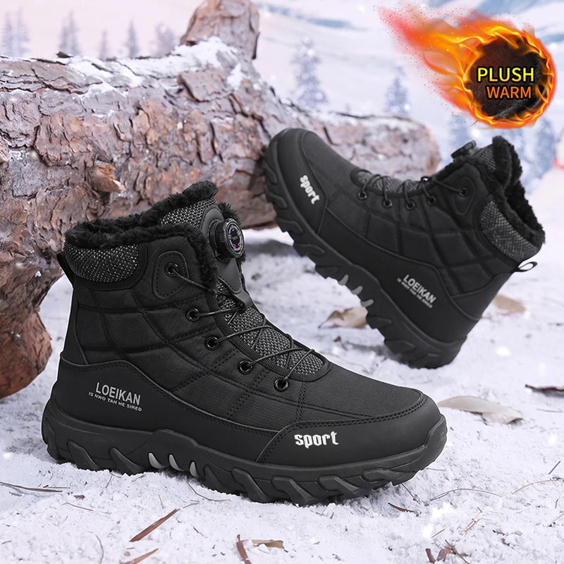 Bottes montantes pour hommes à fermeture à cadran doublées de flanelle