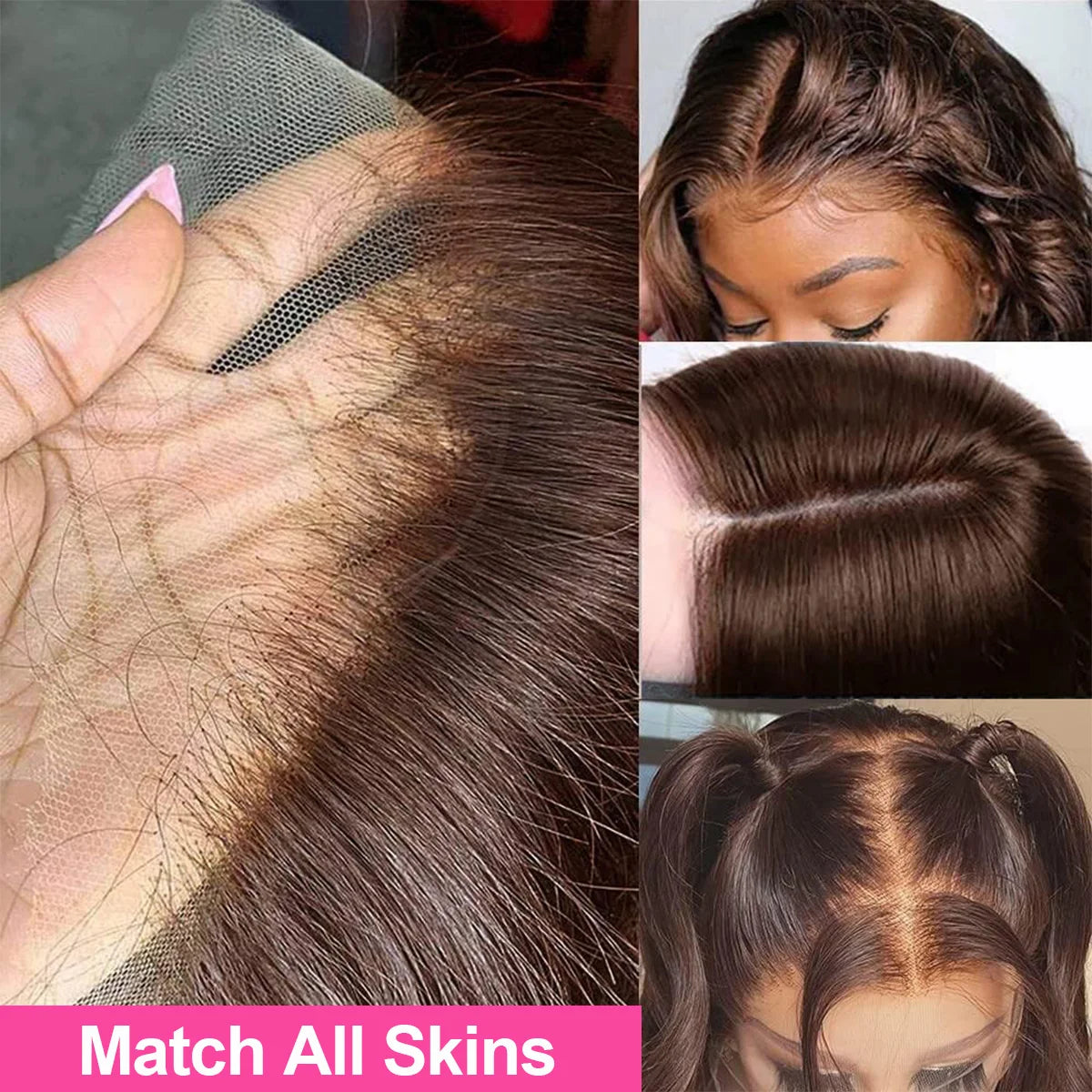 Chocolate Brown Body Wave Lace Wig — product view