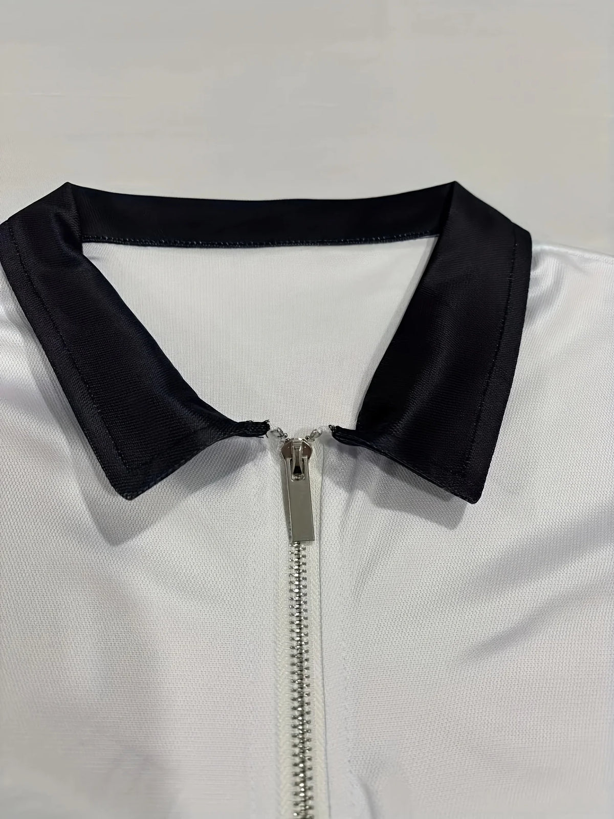 Men's Check Print Short-Sleeve Zip-Neck Polo Shirt