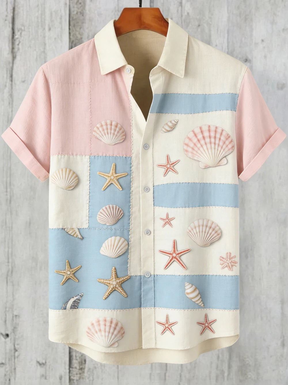 Men's Animal Print Short-Sleeve Casual Shirt