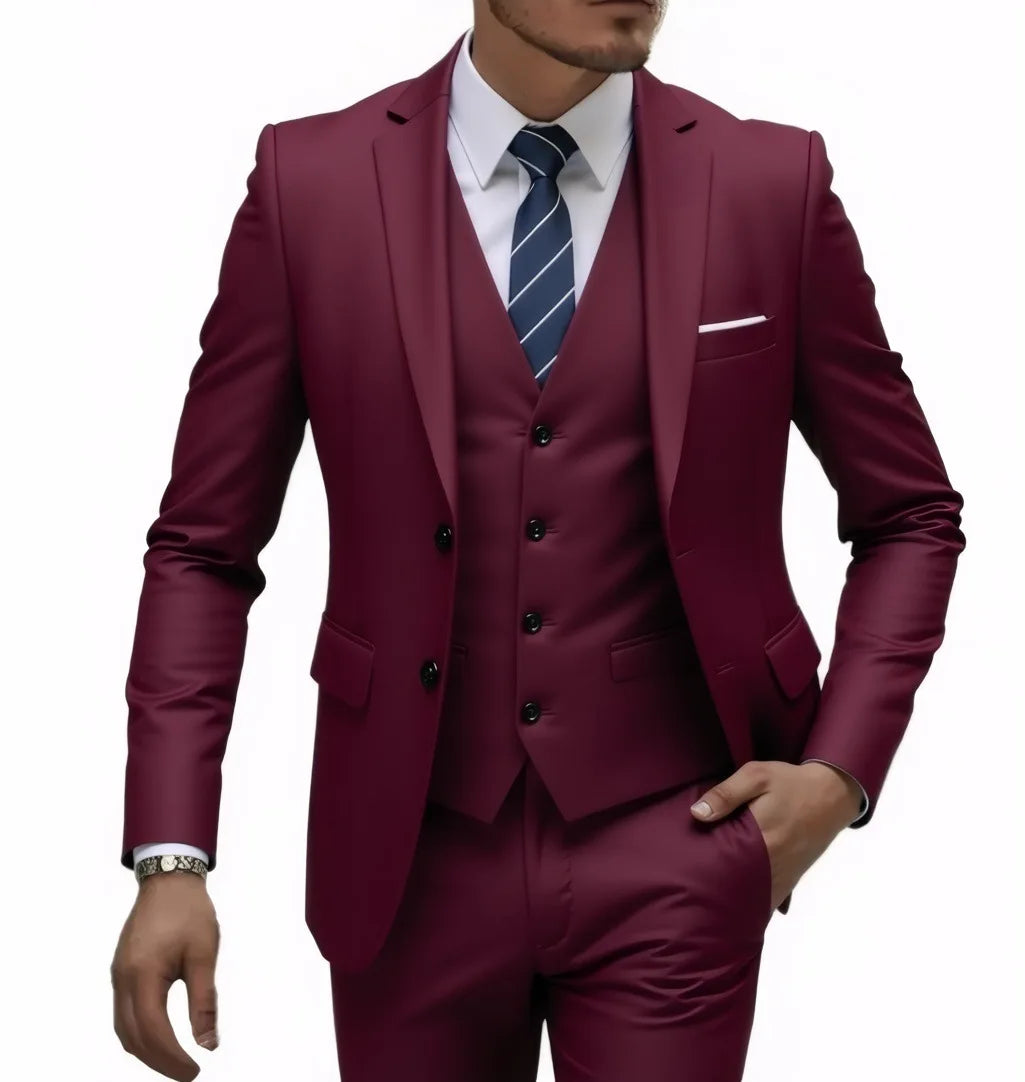 Men's Two-Button Three-Piece Suit