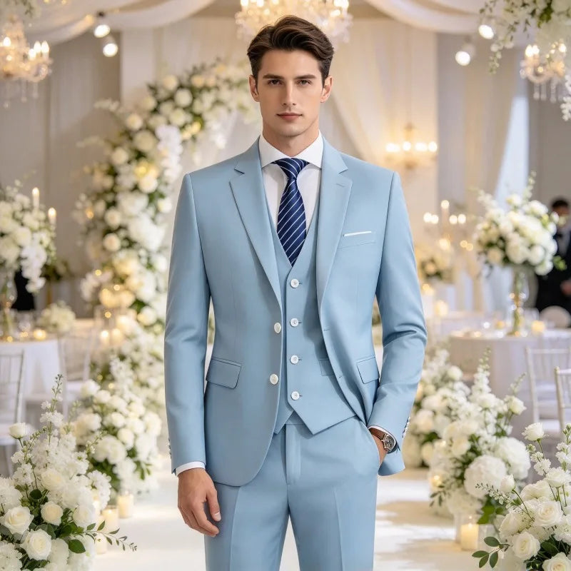 Men's Classic Three-Piece Wedding Suit