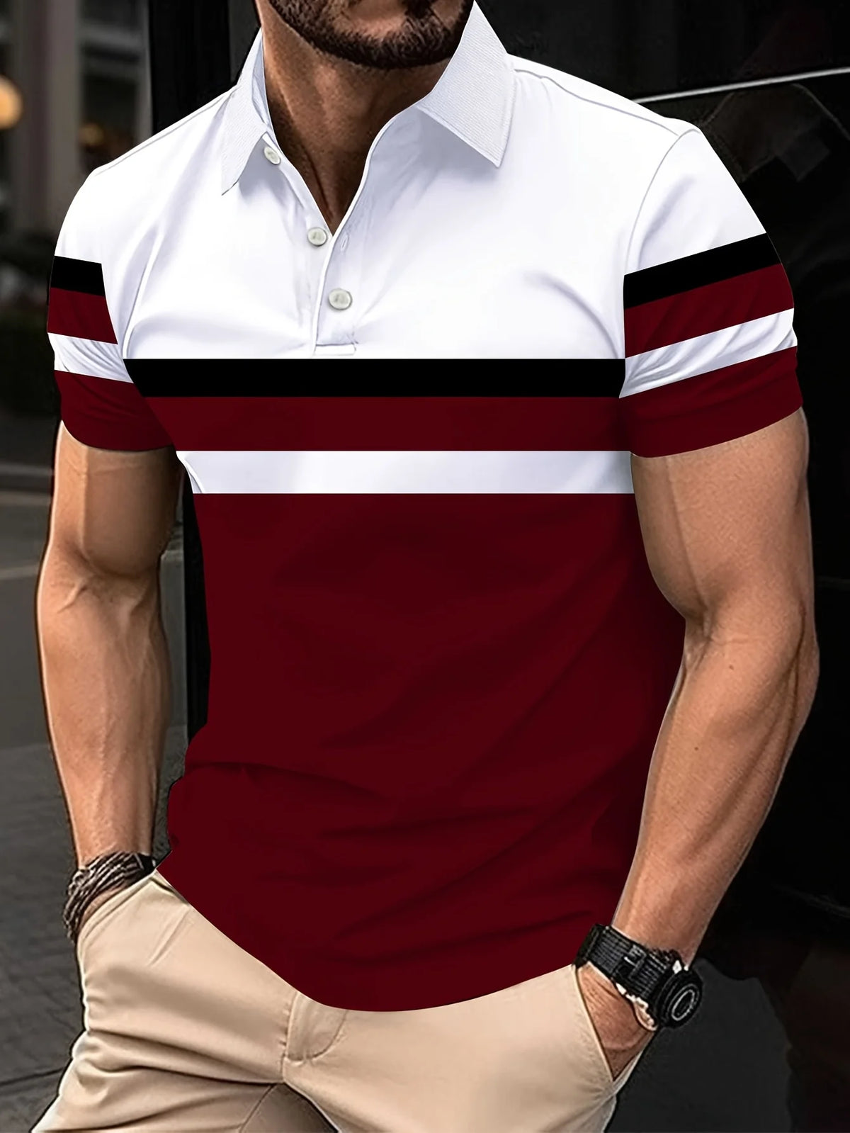 Men's Striped Polo Shirt