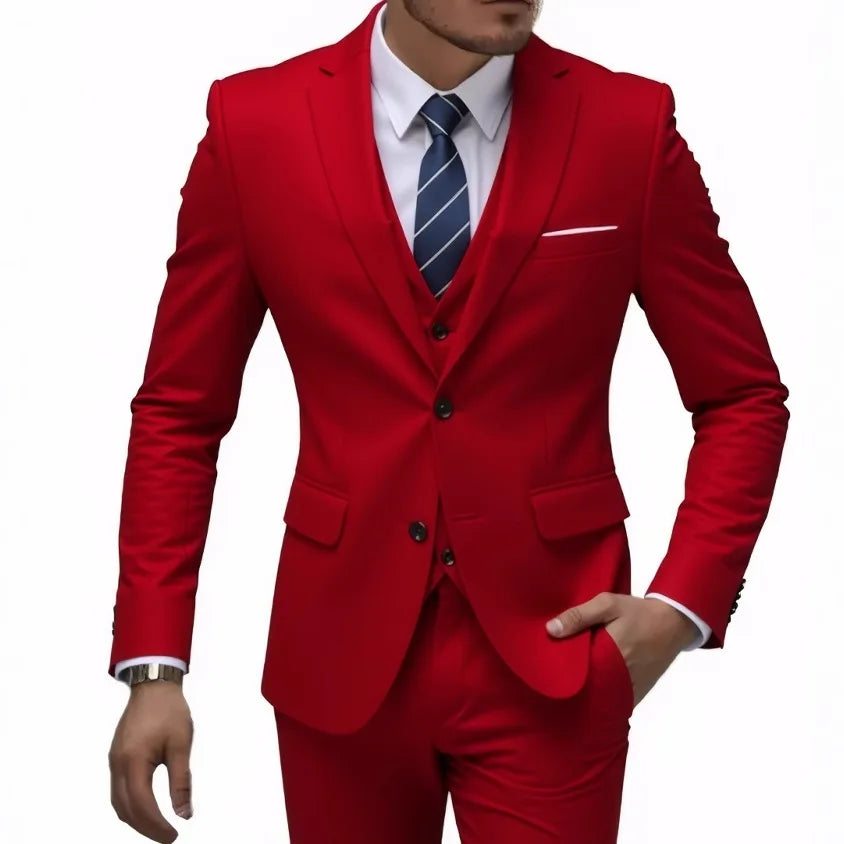 Men's Two-Button Three-Piece Suit