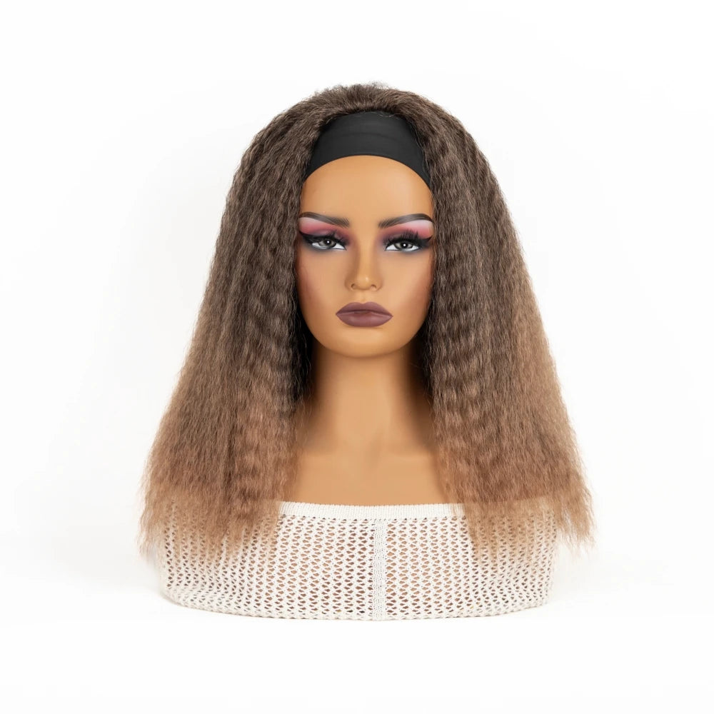 Short Kinky Straight Synthetic Wig High Puff Synthetic Hair Wig Afro - OSASCO