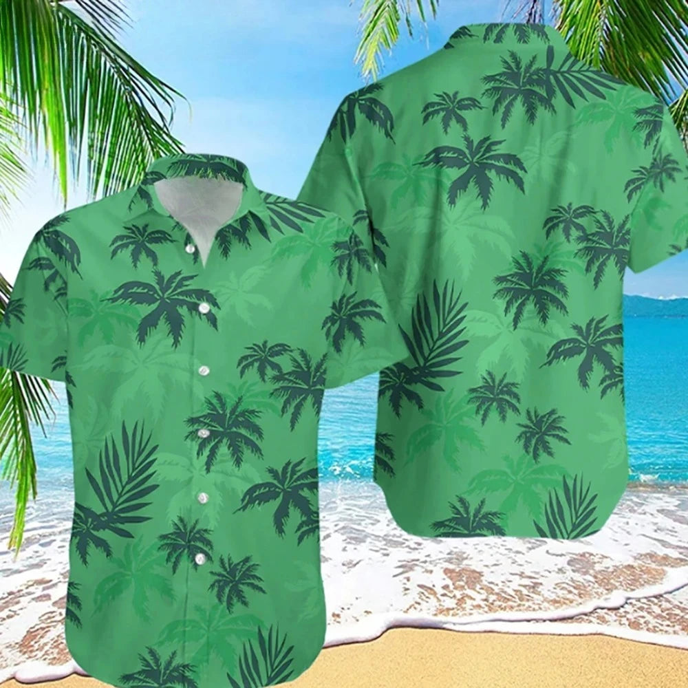 Men's Palm Tree Print Casual Shirt