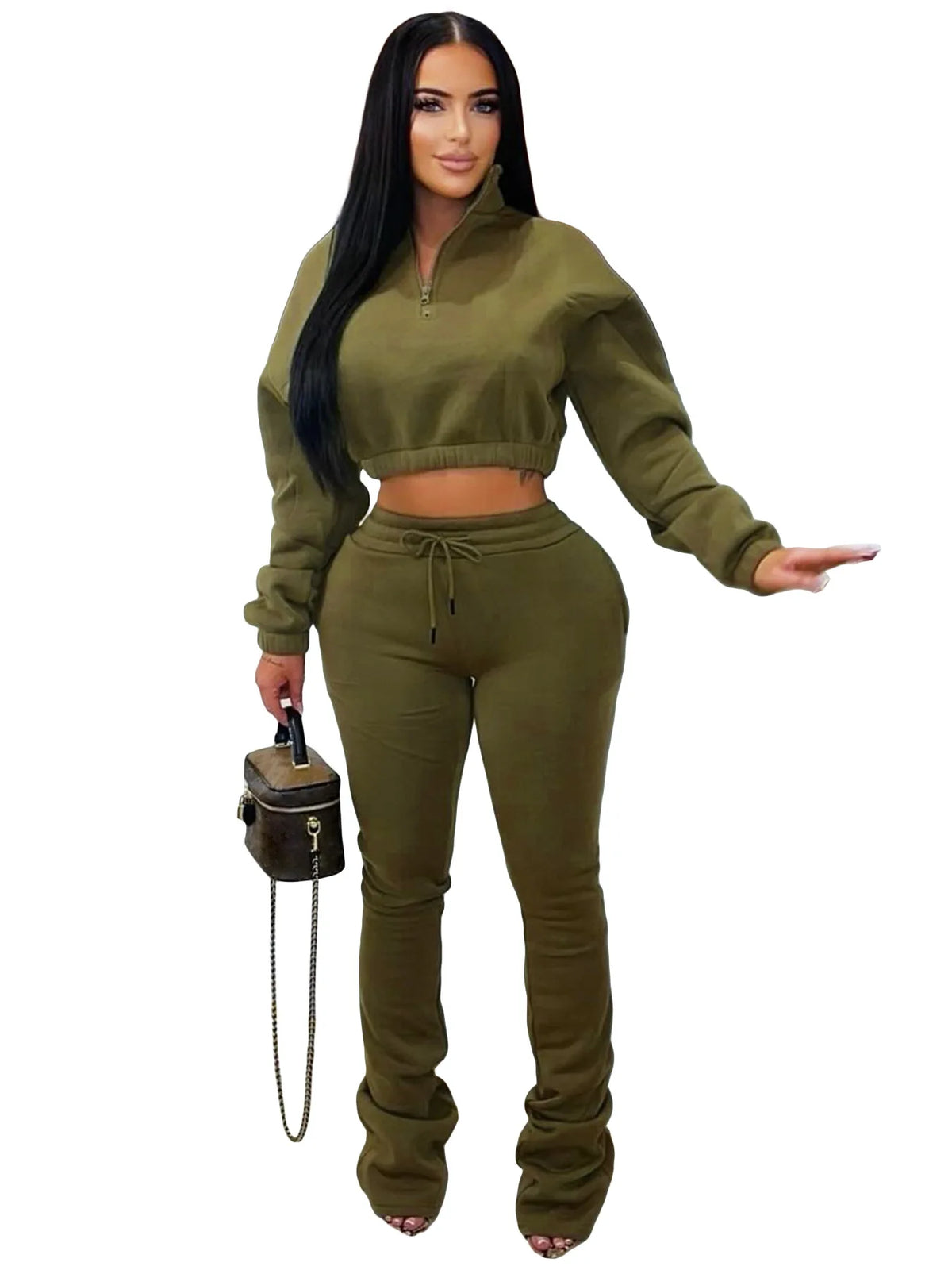 Women's Long-Sleeve Sweatshirt & Pants Set