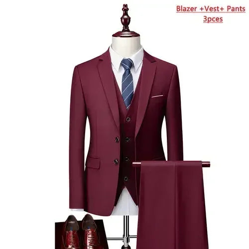 Men's Classic Three-Piece Wedding Suit