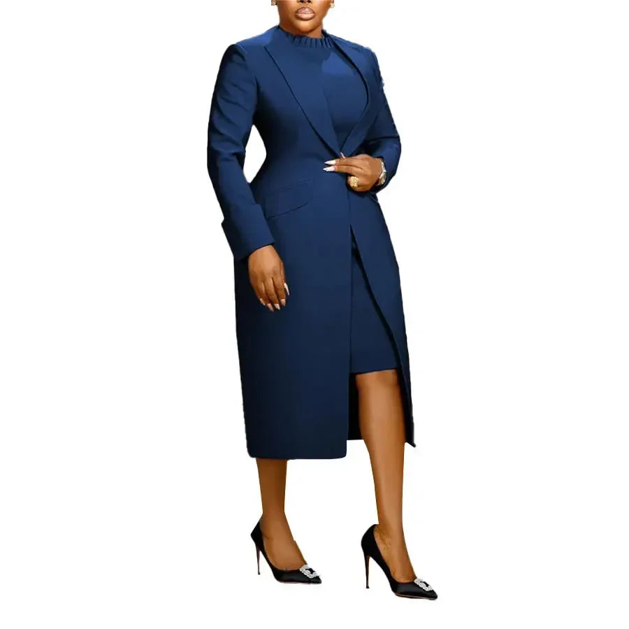 Women's Long Blazer & Dress Set