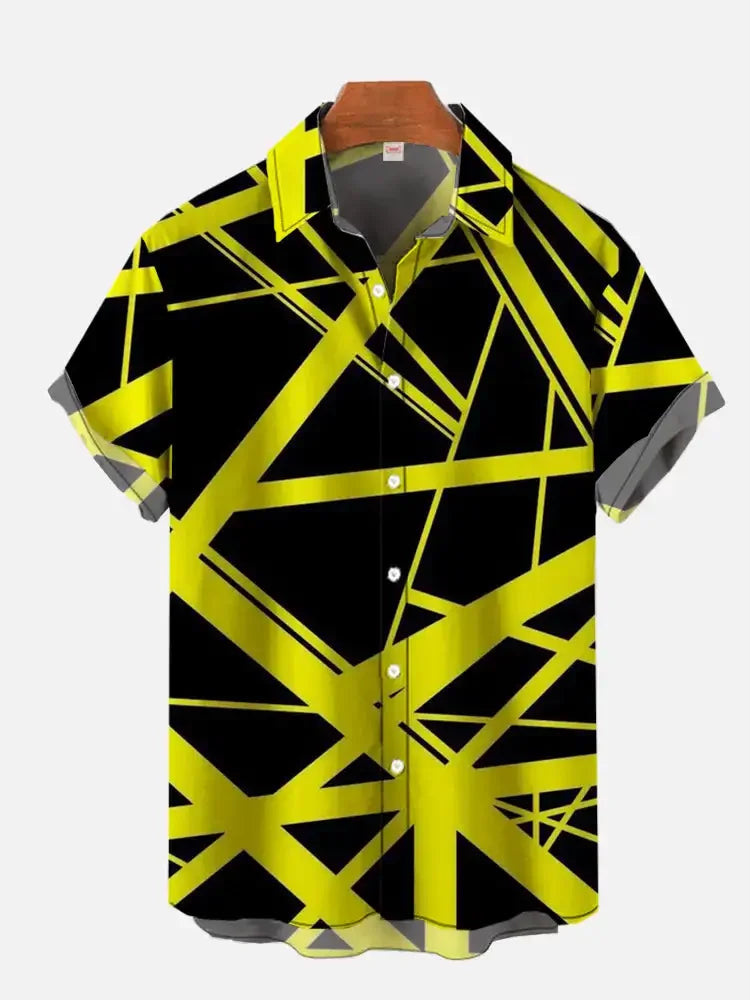 Men's Graphic Print Short-Sleeve Casual Shirt
