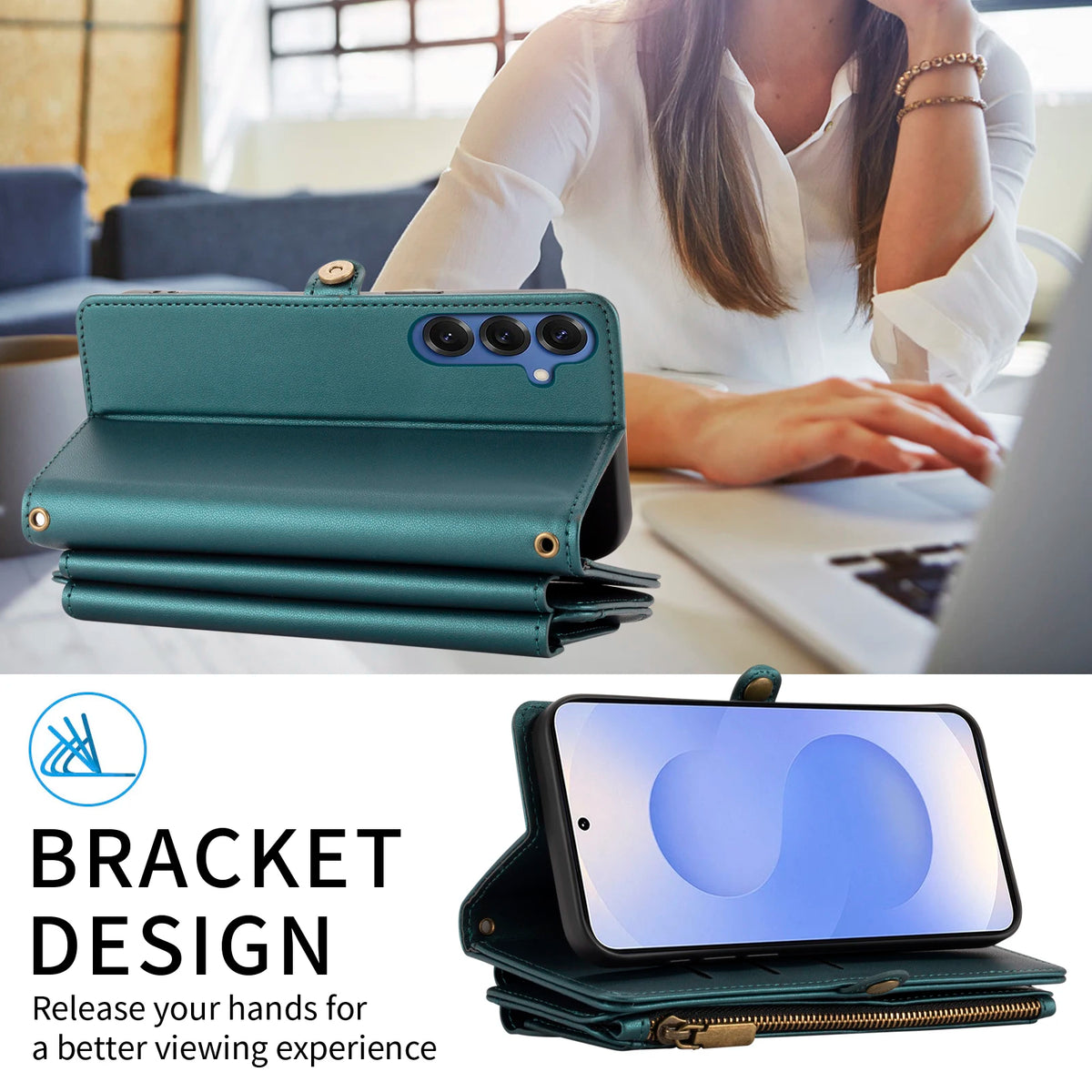 Crossbody Multi-Card Wallet Phone Case for Samsung Galaxy S9+, S26+, S26 Edge, S26, S26 Ultra, S25 FE, S25+, S25 Edge, S21+ 5G, S20, S20+, S20 Ultra, S20 FE, S10, S10+, S9, S23 Ultra, S23+, S22 Ultra 5G, S22 5G, S22+ 5G, S21 & More Models