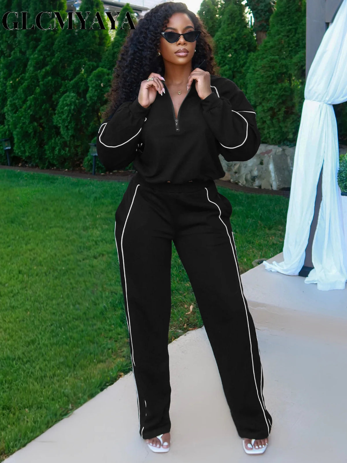 Women's Sweatshirt & Wide-Leg Pants Set
