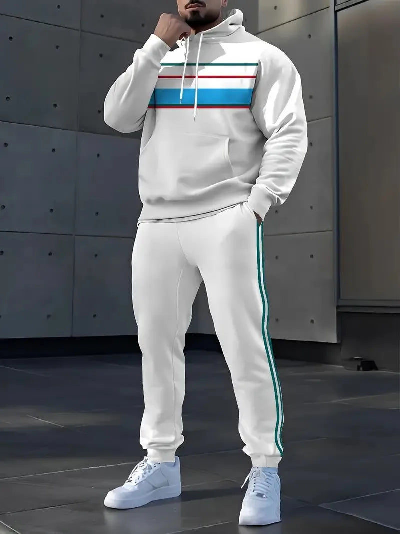Men's Graphic Print Casual Outfit Set