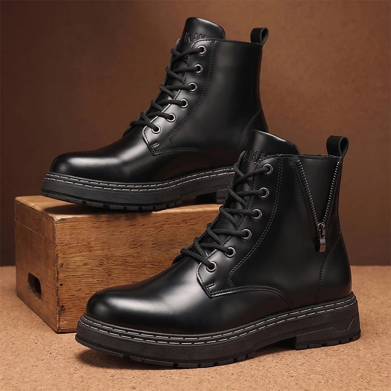 Bottines montantes pour homme à zip latéral