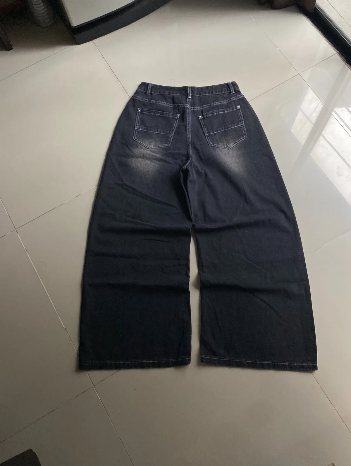 Unisex Printed Wide-Leg Jeans — product view