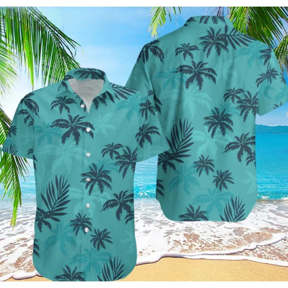 Men's Palm Tree Print Casual Shirt