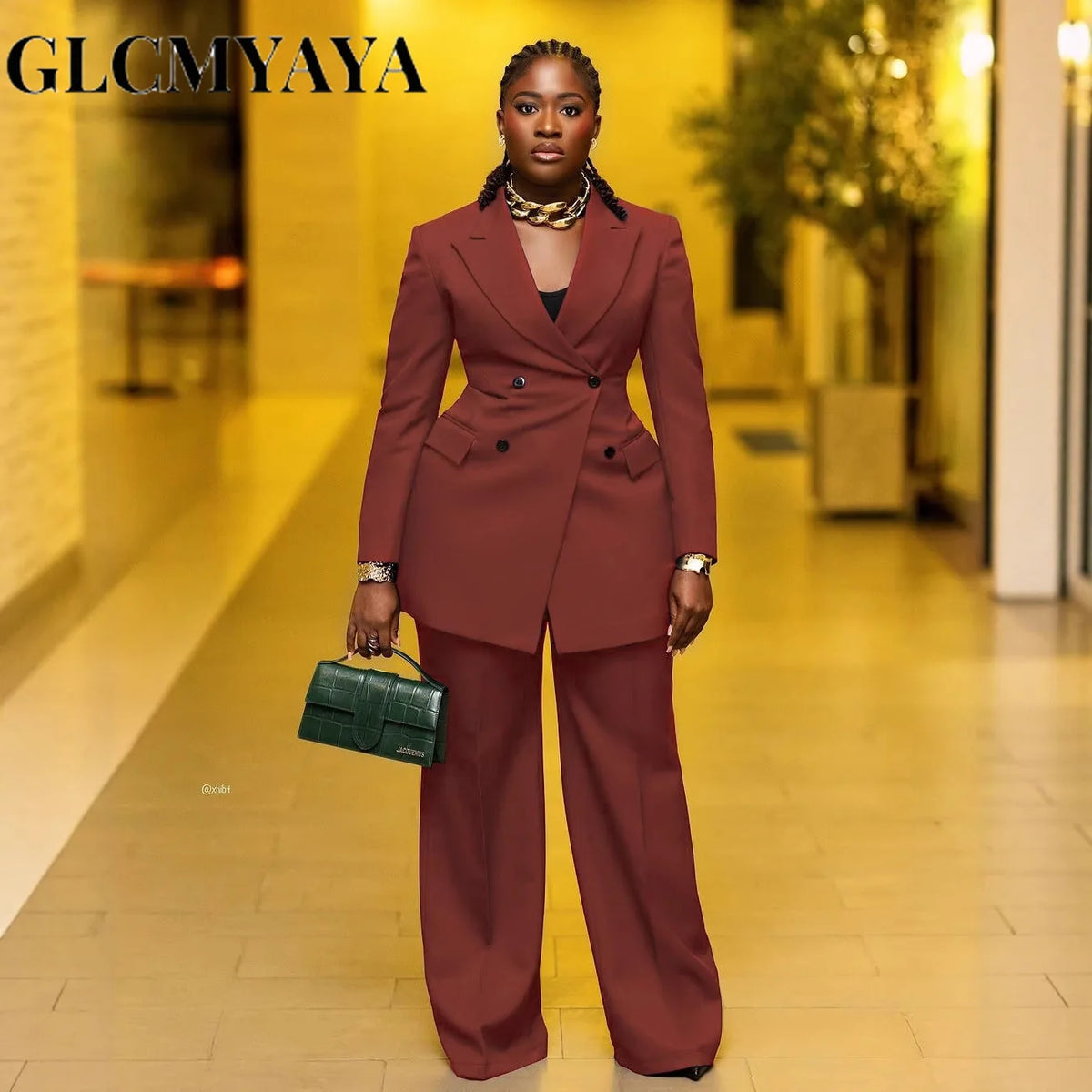 Women's Double-Button Blazer & Pants Set