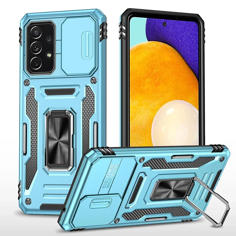 Camera Cover Phone Case for Samsung Galaxy A35, A55, A73 5G, A25 5G, A53 5G, A71 5G, A13, A14, A12, A15, A24 4G, A23, A32 4G, A22 4G, A22 5G, A72, A52, A82 5G, A32 5G, A42 5G
