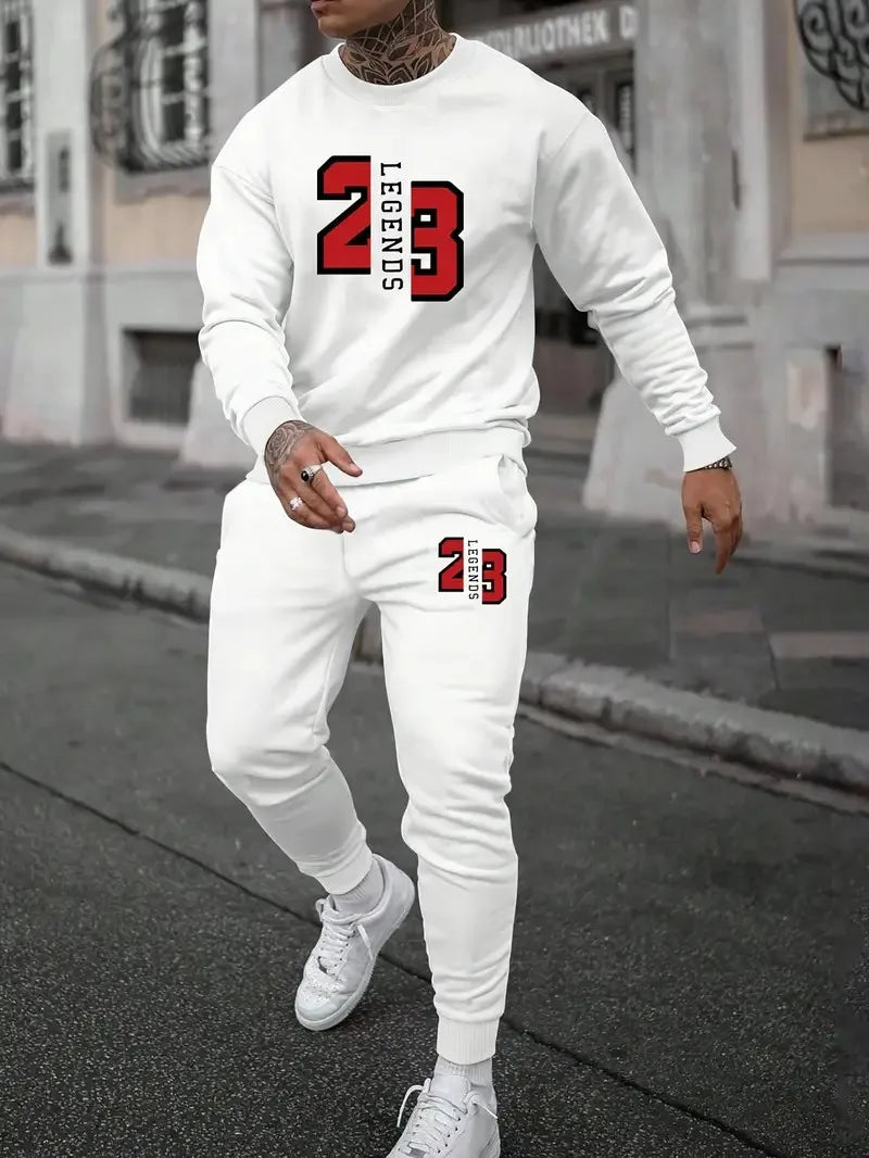 Men's Graphic Print Hoodie & Pants Set
