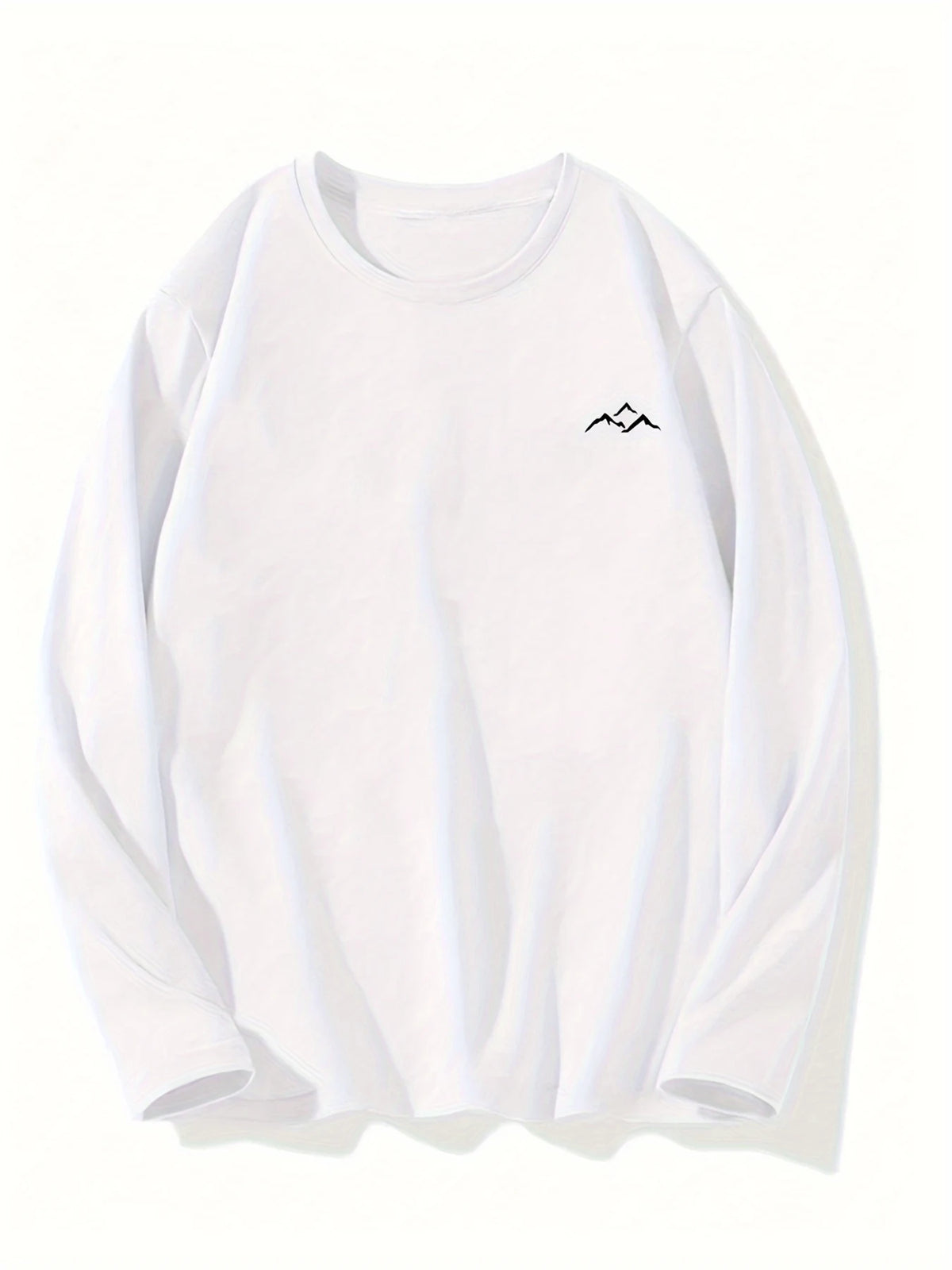 Men's Mountain Print Long-Sleeve Casual T-Shirt