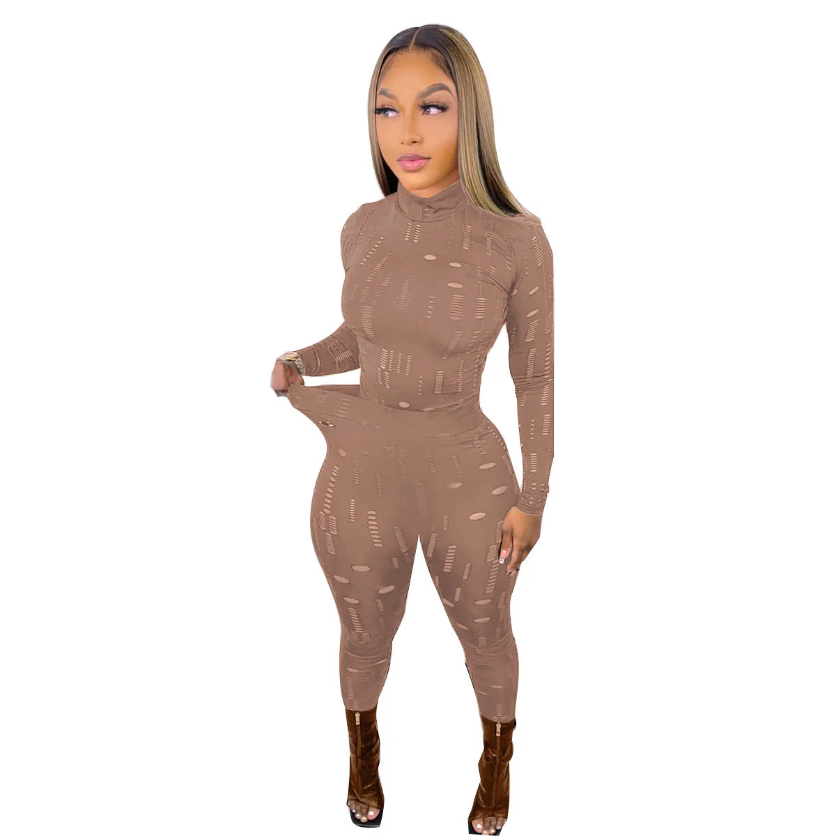 Women's Tunic & Distressed Leggings Set