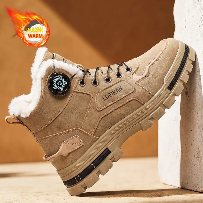 Bottines pour homme à empiècements et fermeture à molette