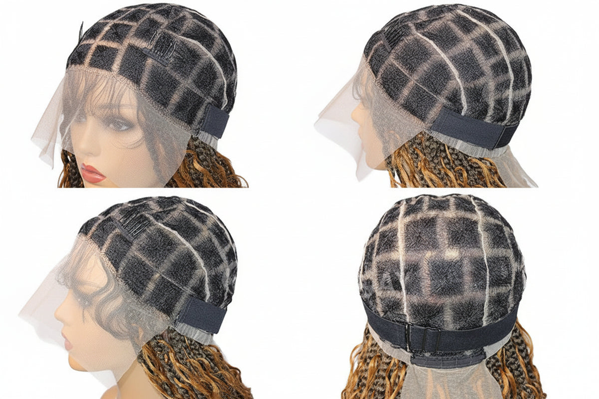 36" Full Lace Boho Braided Wig Synthetic Knotless Box Braids Wig - OSASCO
