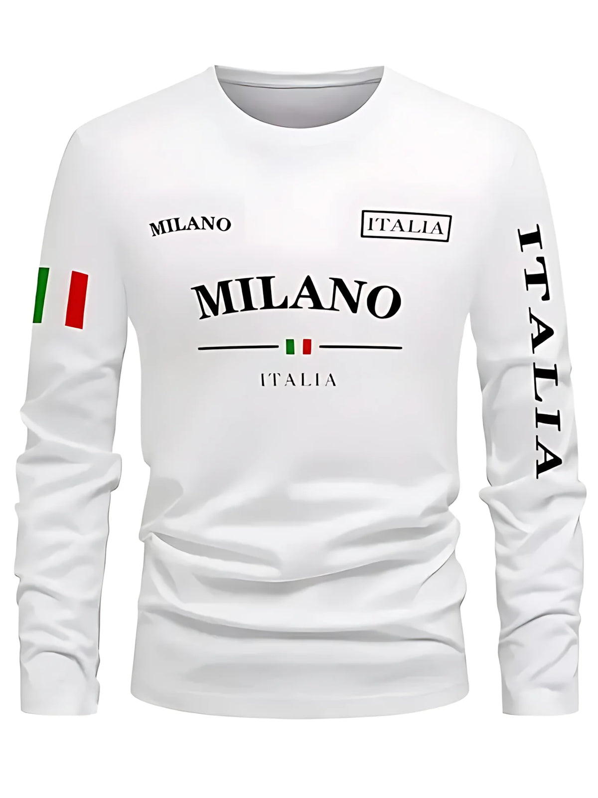 Men's Letter Print Long-Sleeve Casual T-Shirt
