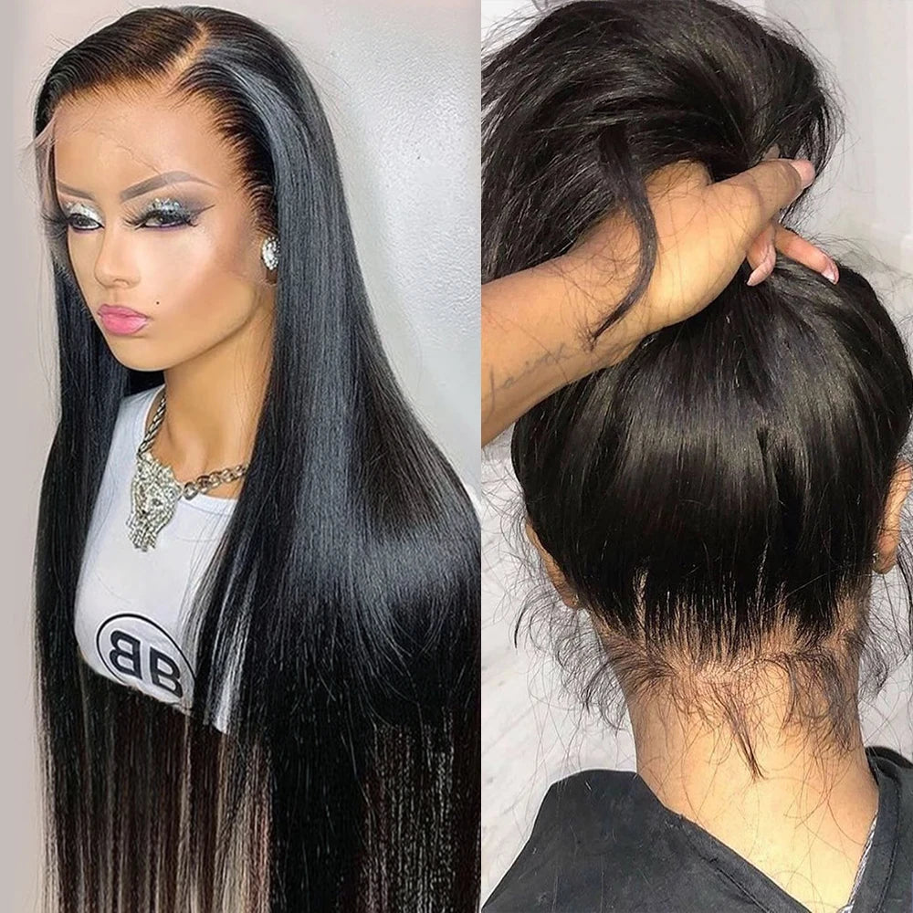 Women's Bone Straight Human Hair Lace Wig — product view