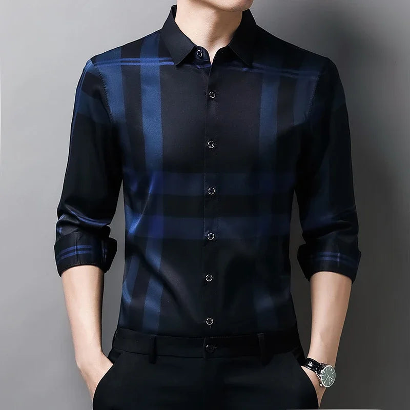 Men's Graphic Print Long-Sleeve Casual Shirt