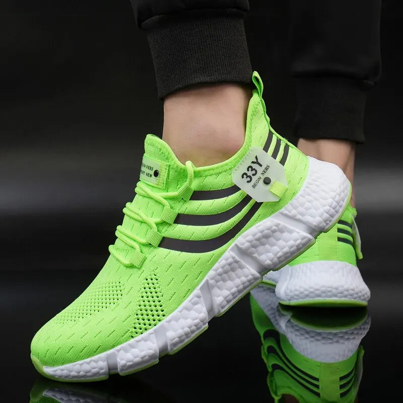 Men's Black Mesh Athletic Sneakers