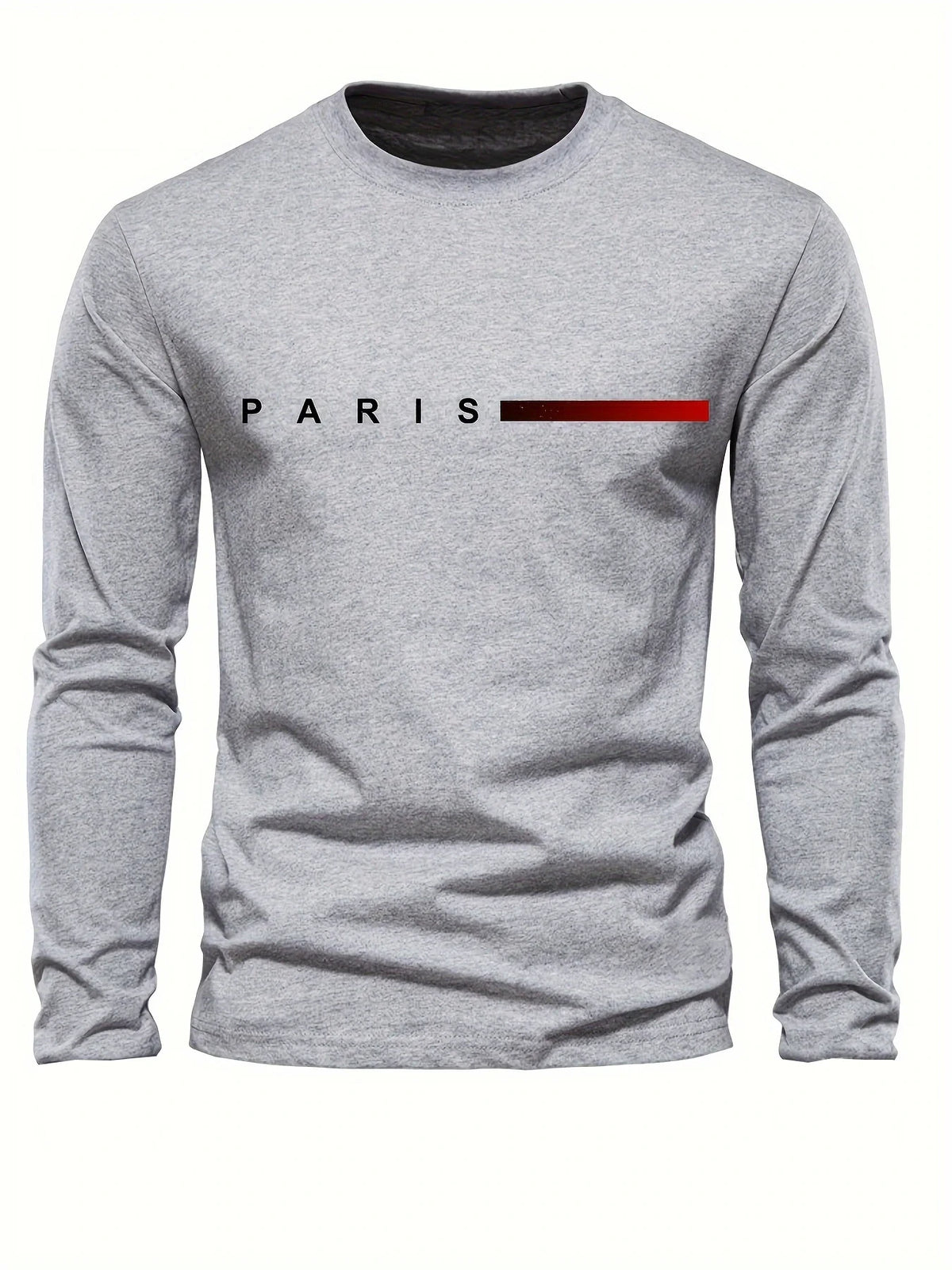 Men's Letter Print Long-Sleeve Casual T-Shirt