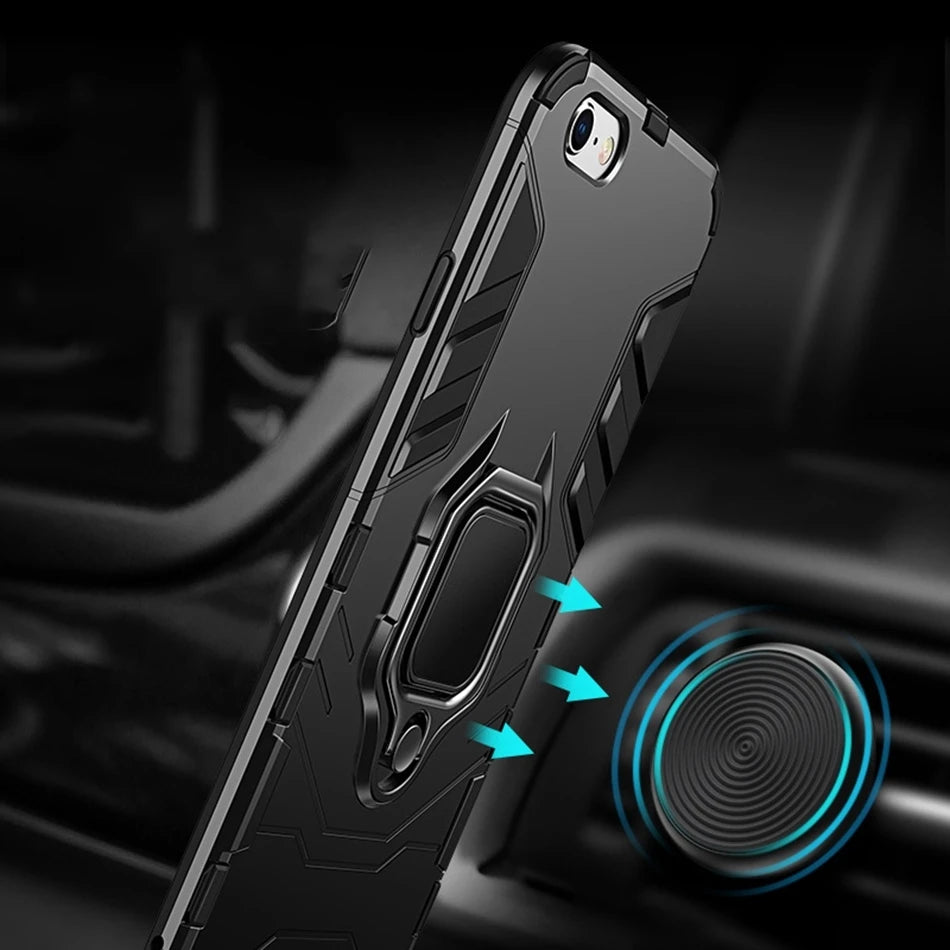 Ring Stand Phone Case for Samsung Galaxy S10E, A70, A50, S8 Plus, A40, A30, A7 2018, S10 Plus, iPhone 7 8, S10, S9 Plus, S9, S8, iPhone 5 5S SE, iPhone Xs Max, iPhone XR, iPhone X Xs, iPhone 6 6S