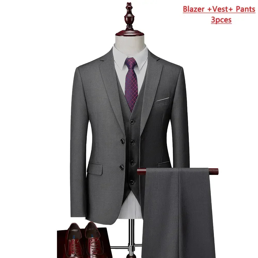 Men's Classic Three-Piece Wedding Suit