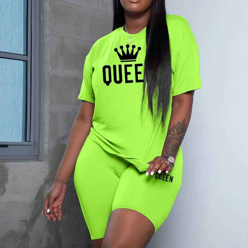 Women's Graphic Print Top & Shorts Set