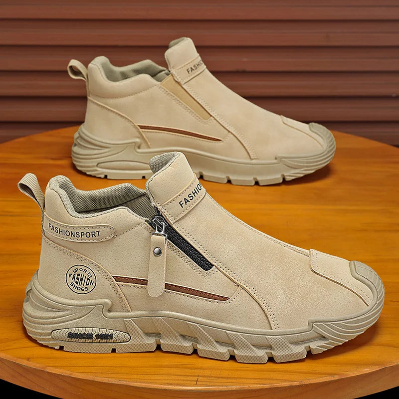 Men's Side-Zip Padded Ankle Sneakers